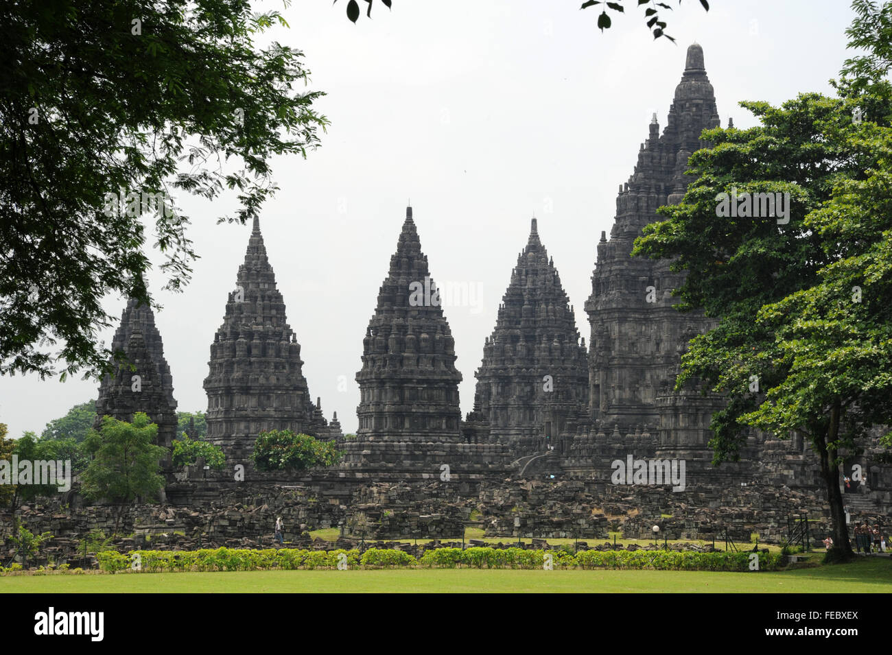 Hindu archaeological site of Prambanan on the island of Java, Indonesia ...