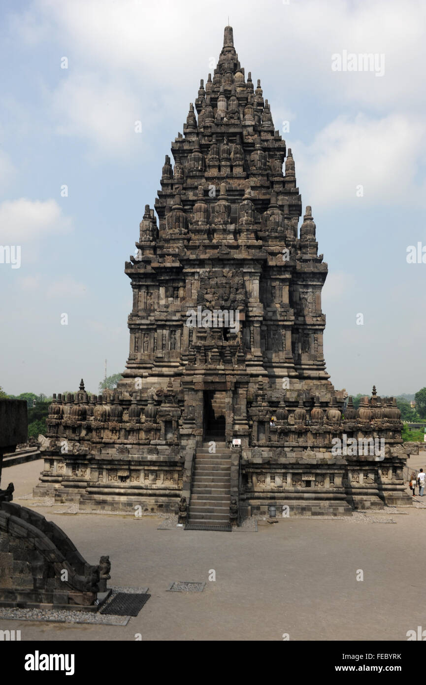Hindu archaeological site of Prambanan on the island of Java, Indonesia ...