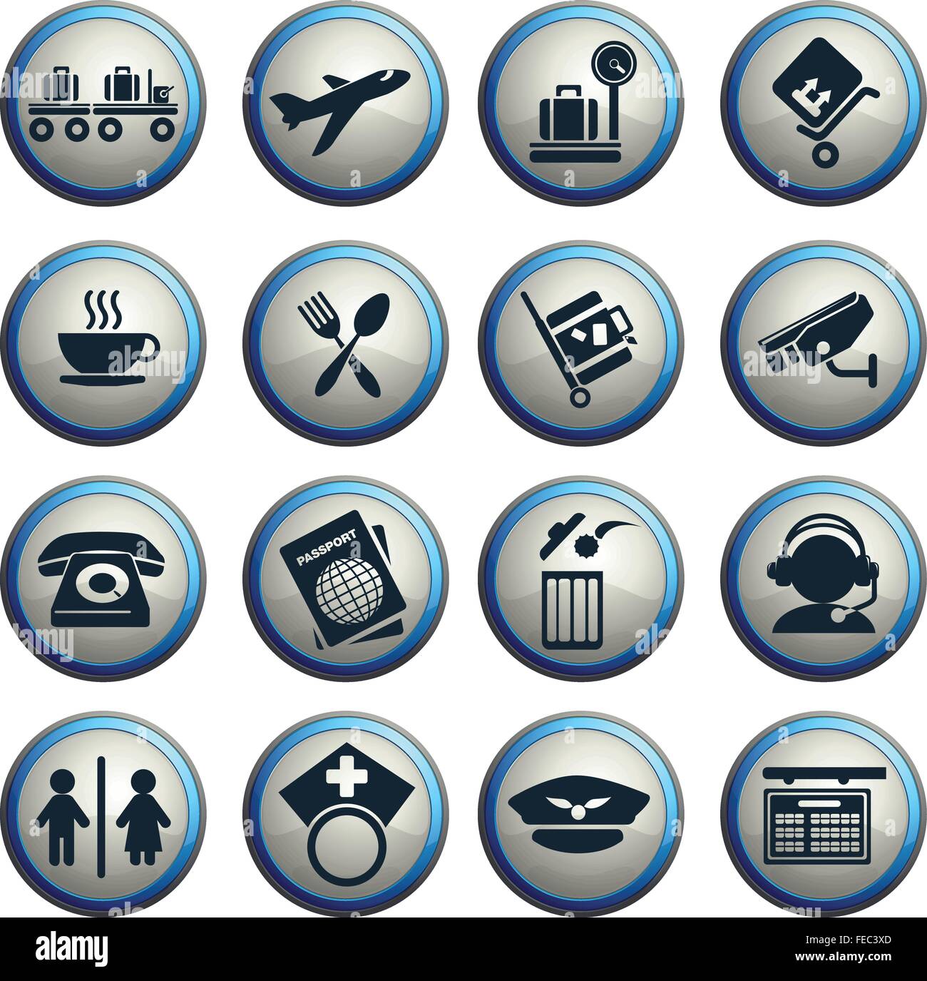 Airport icons set Stock Vector Image & Art - Alamy