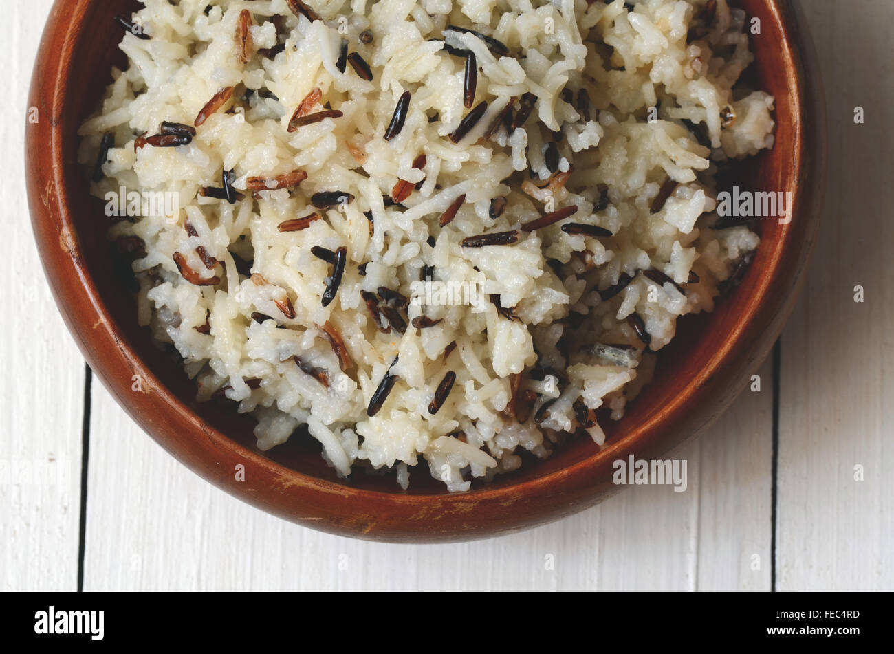 Boiled Rice (Basmati mixed with wild Rice Stock Photo Alamy