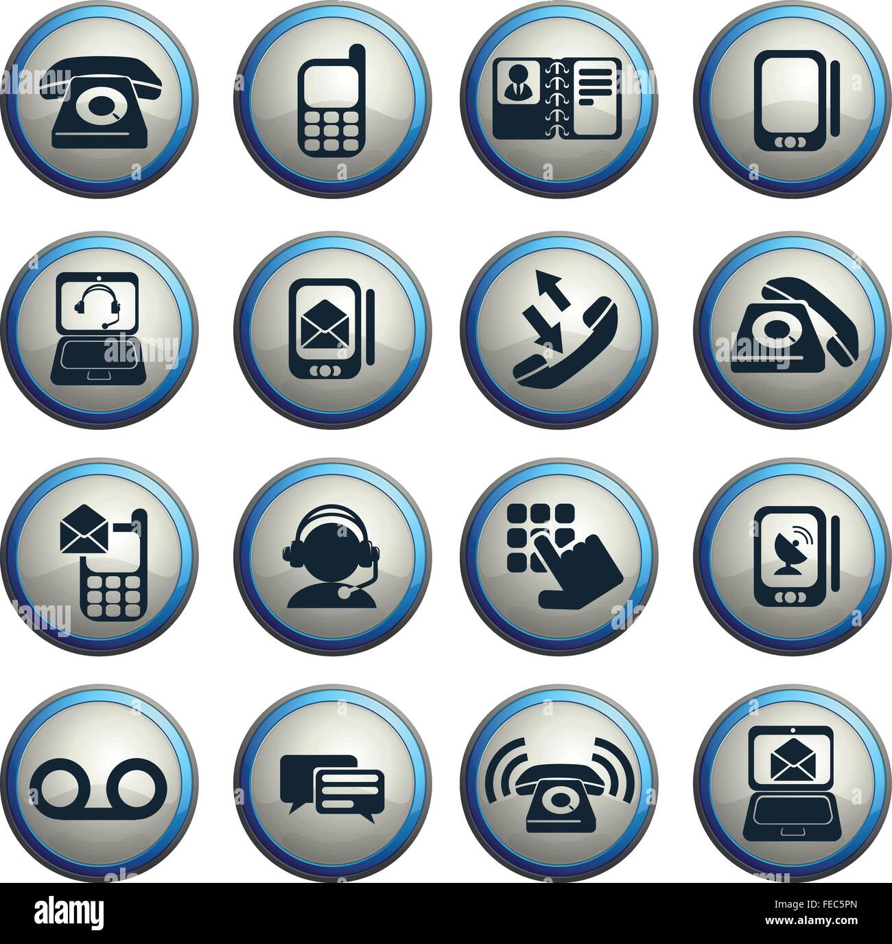 Telephone Icons icons Stock Vector Image & Art - Alamy