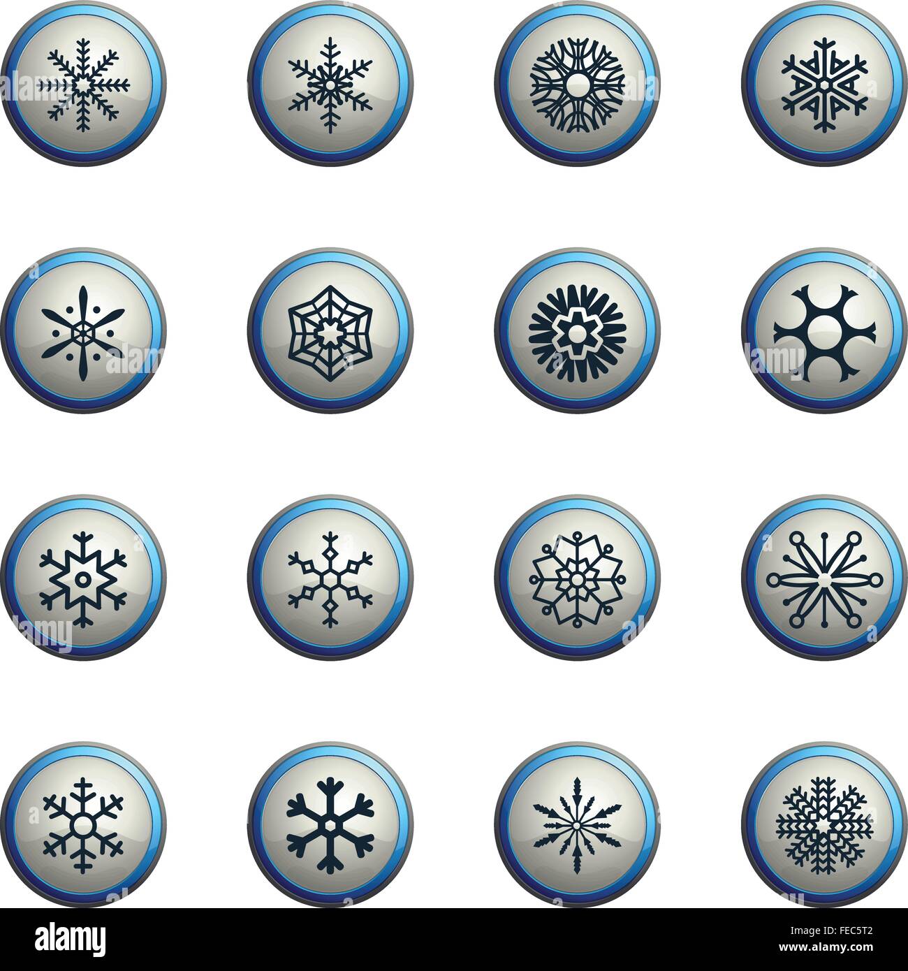 Snowflakes simply icons Stock Vector Image & Art - Alamy