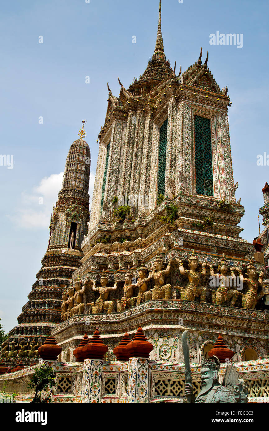 asia bangkok in temple thailand abstract cross colors roof wat and ...