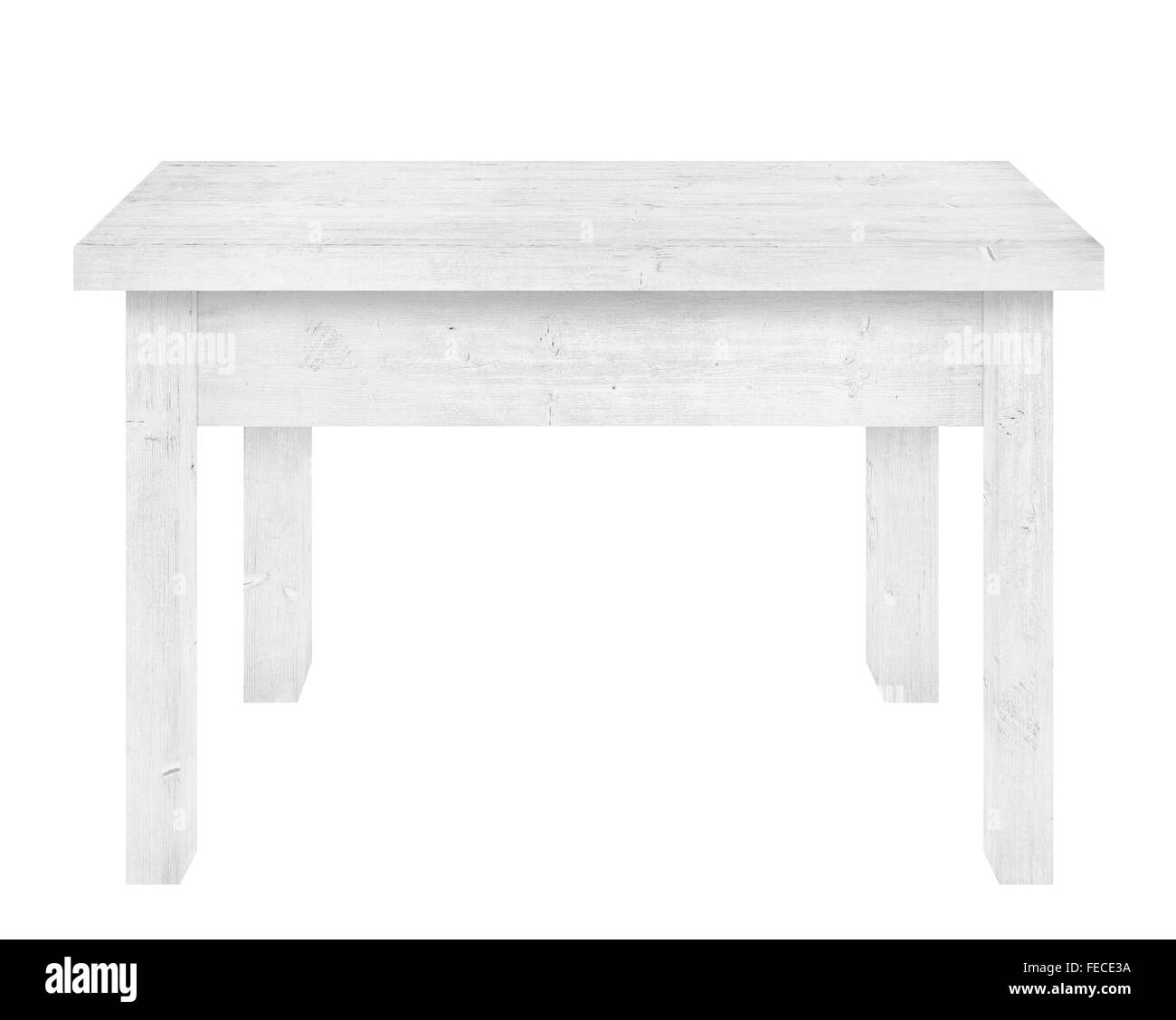 Gray wooden table is isolated white background Stock Photo