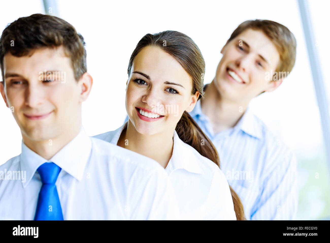 Image of business people standing in line. Team work concept Stock ...