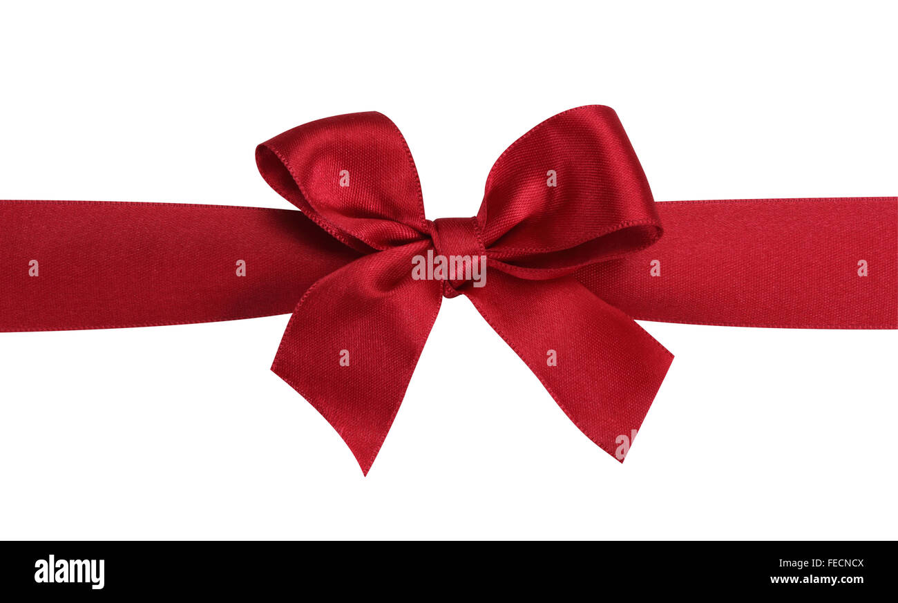 Red and white checkered ribbon bow isolated on white background clipping  path included Stock Photo - Alamy