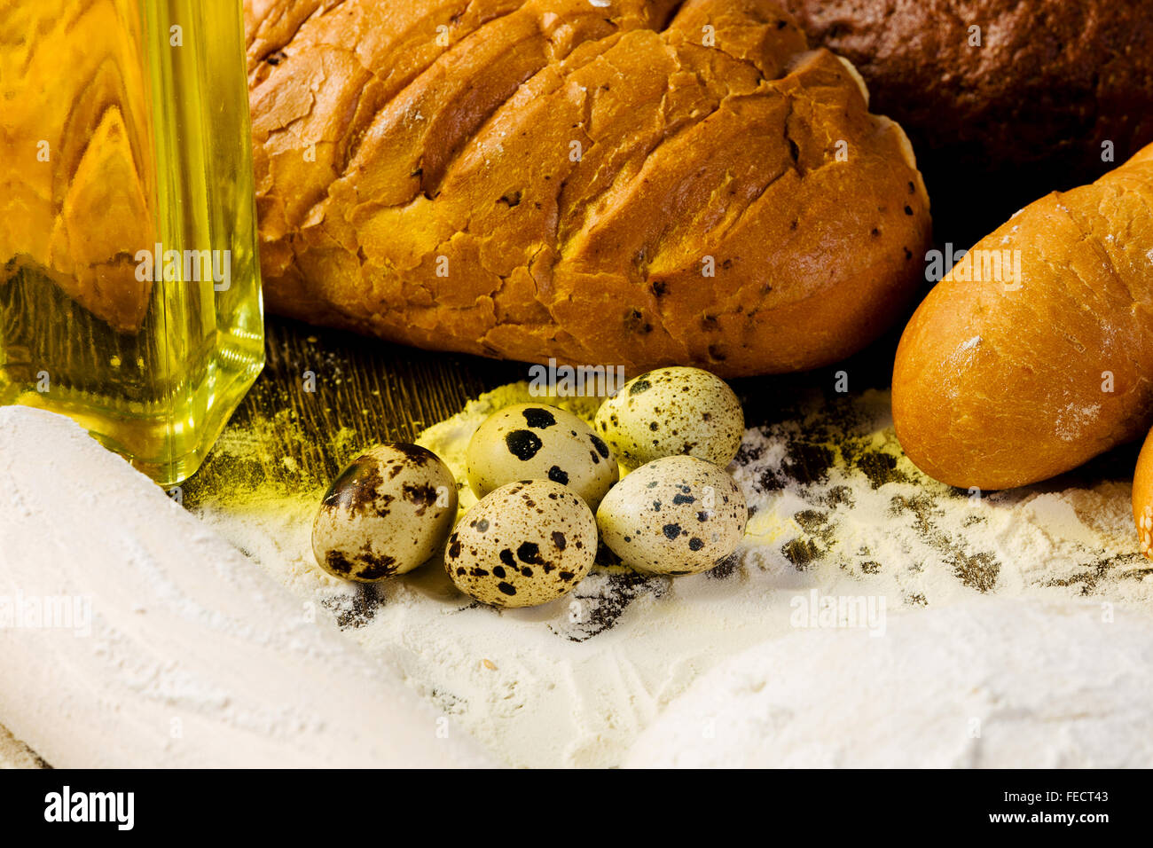 Fresh white sliced bread lying on table Stock Photo - Alamy