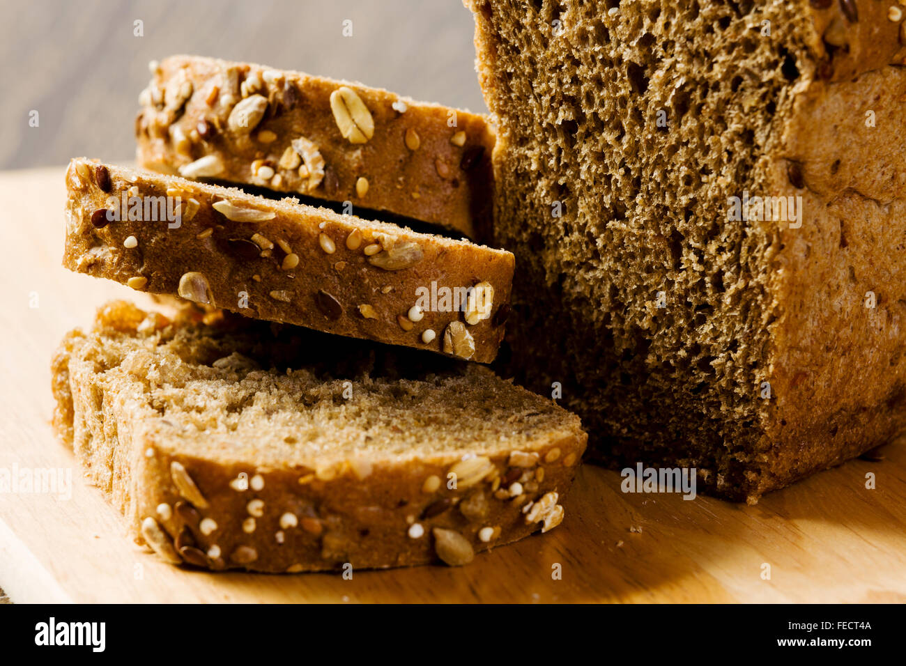 Fresh white sliced bread lying on table Stock Photo - Alamy