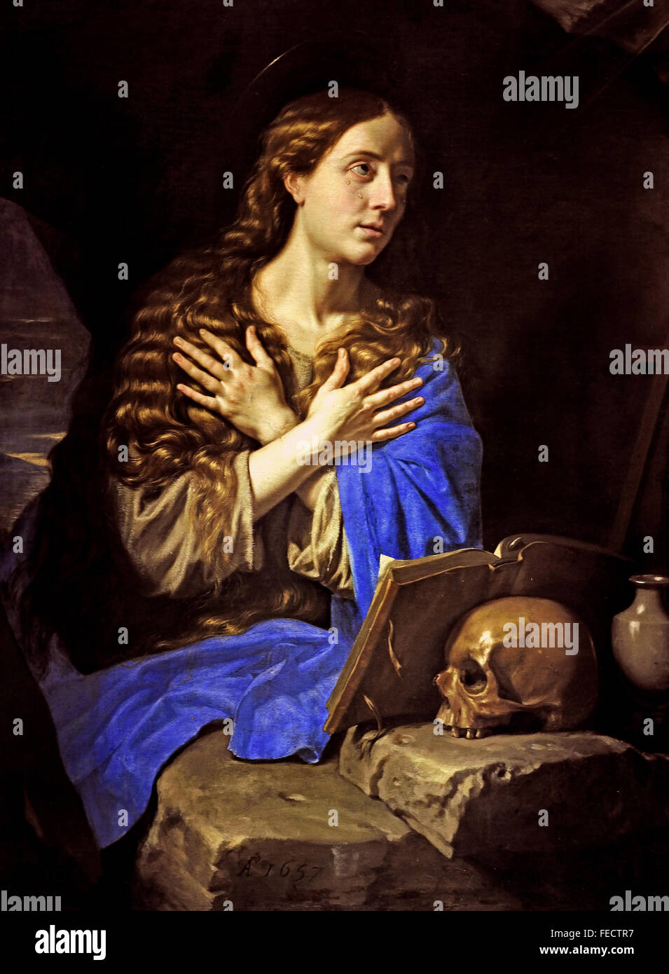 Penitent Magdalene (1657) Philippe de Champaigne 1602 – 1674) French Baroque painter France ( Comes from the abbey of Port-Royal in Paris ) Stock Photo