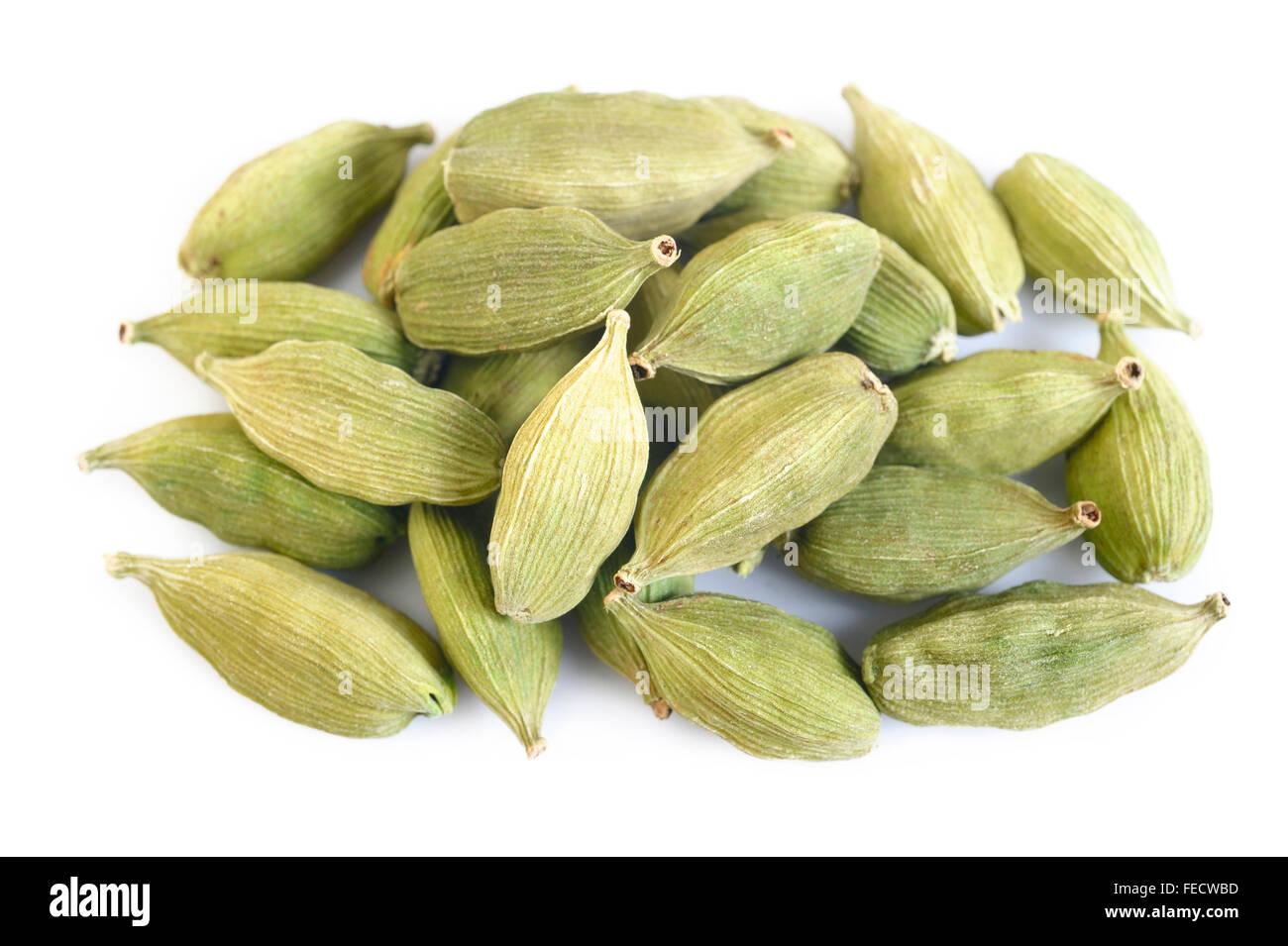 green cardamom pods on white background Stock Photo Alamy