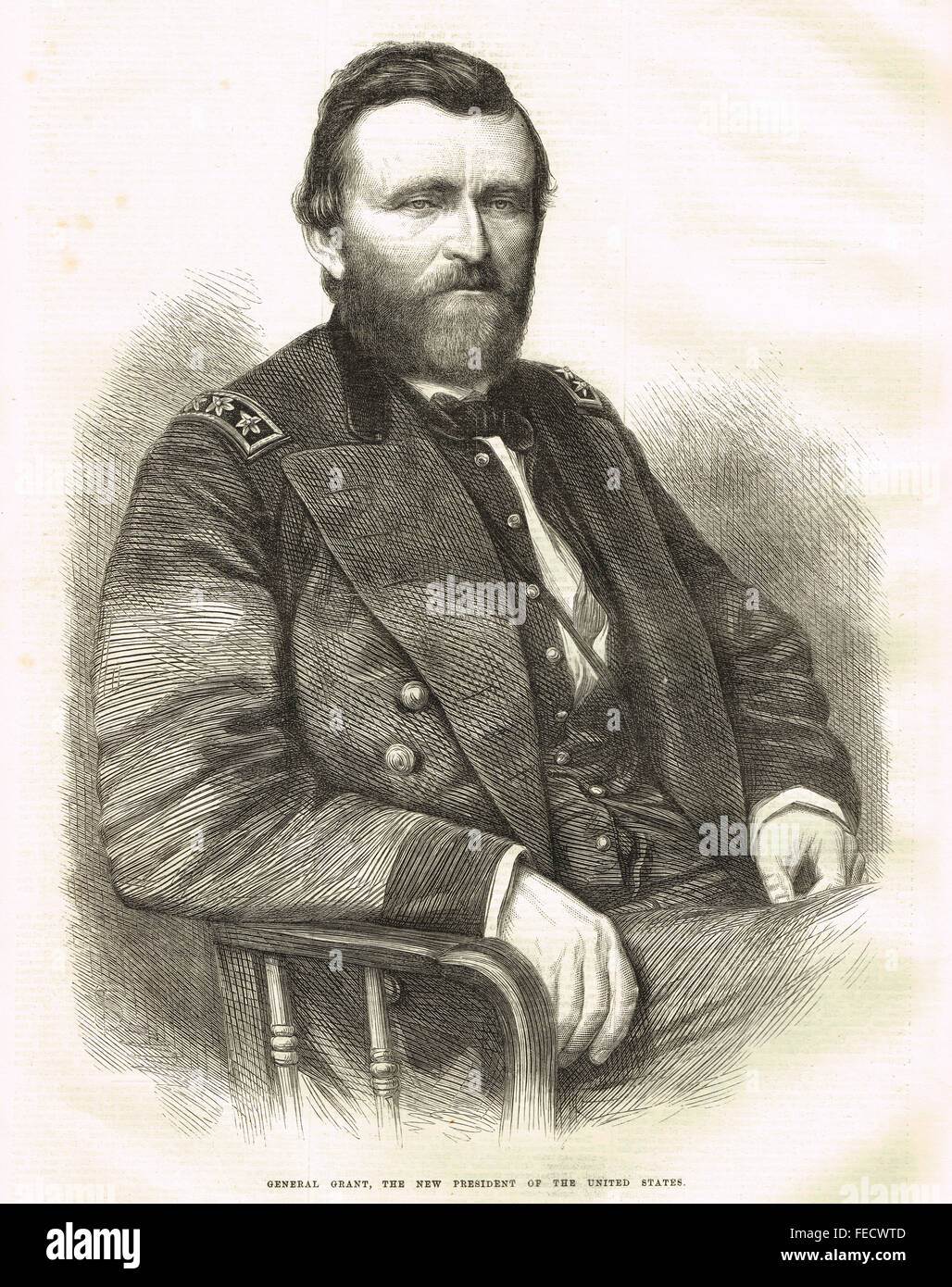 Newly Elected President Ulysses S. Grant March 1869 Stock Photo