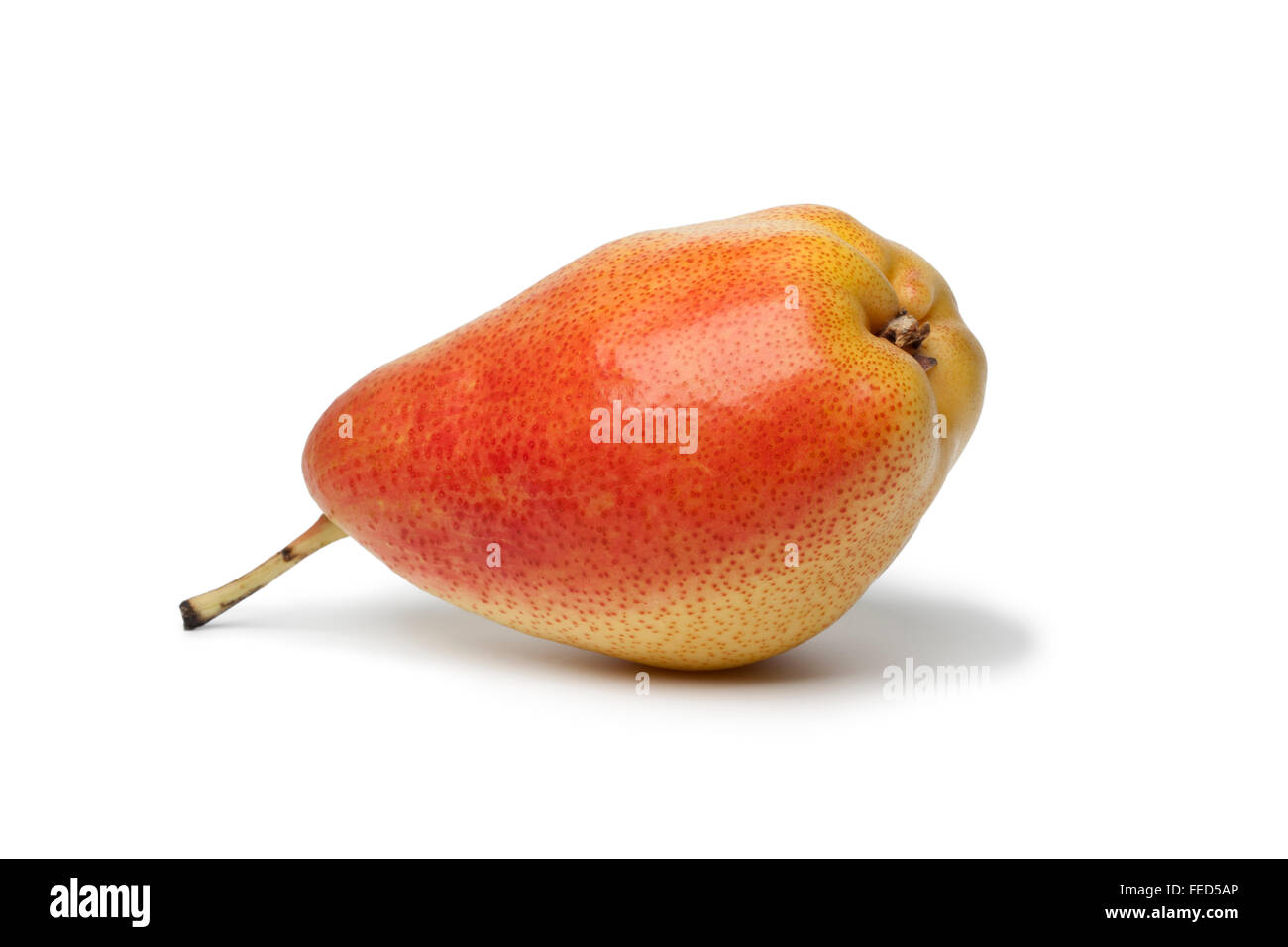 Single ripe juicy pear on white background Stock Photo