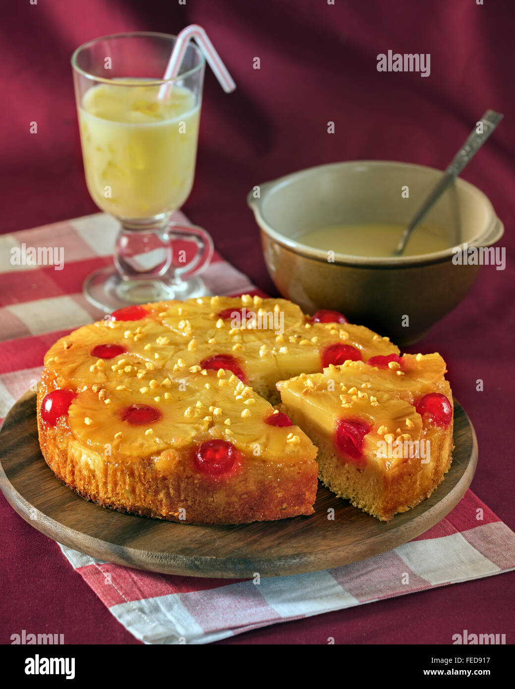 Pineapple upside down cake Stock Photo