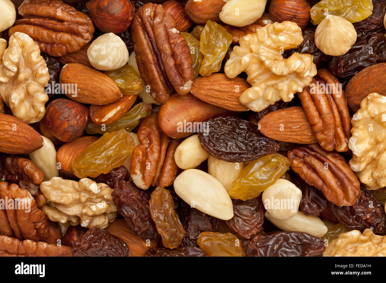 Raisons and nuts full frame Stock Photo