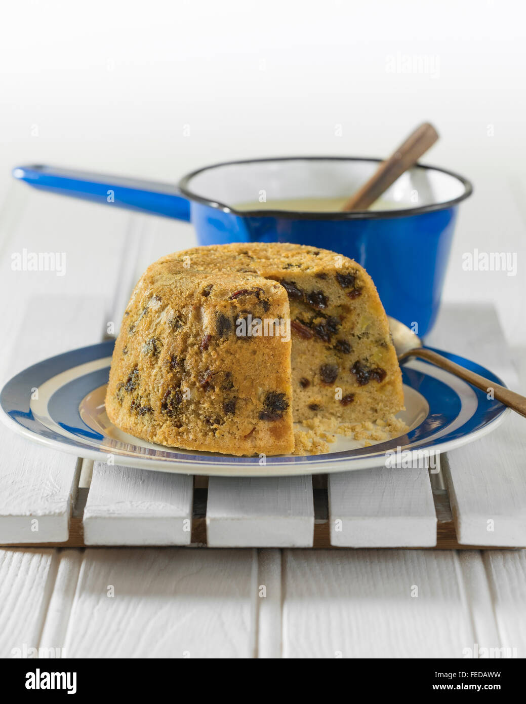 College pudding. Traditional British Food Stock Photo