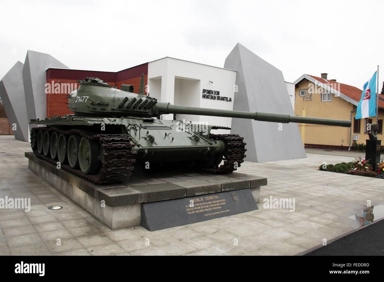 Heavy tank T-80 in Vukovar, Croatia - leftover after civil war Stock Photo