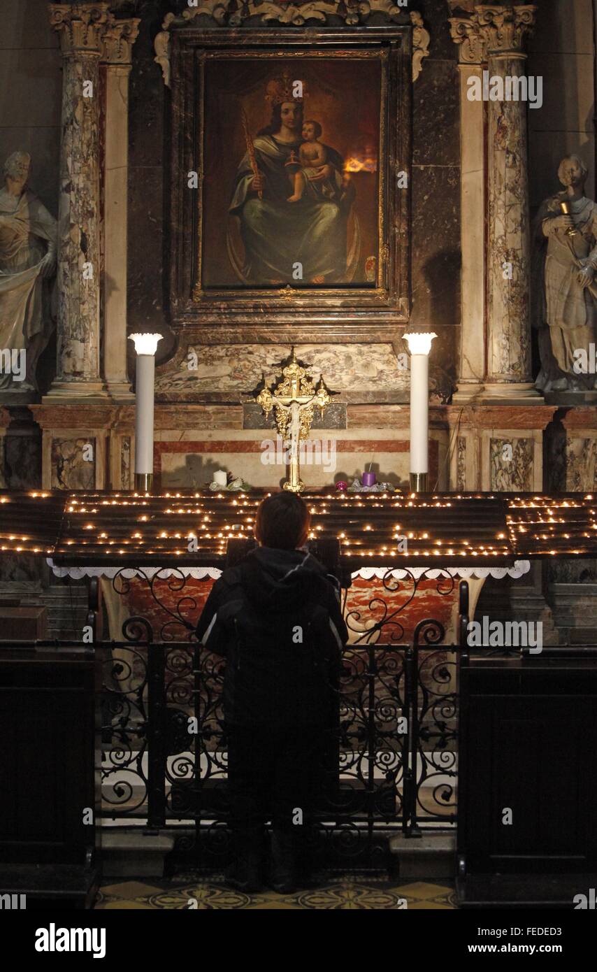 Praying at altar for mary hi-res stock photography and images - Alamy