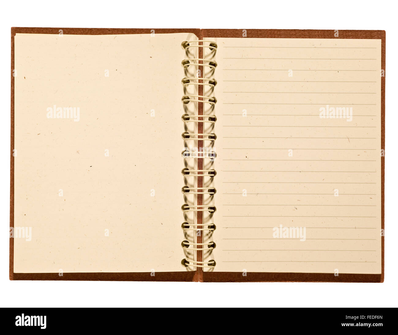 Brown Leather Journal With Blank Recycled Paper Pages Stock Photo