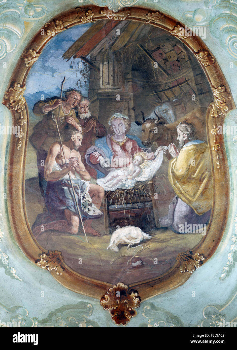 Nativity Scene, Adoration of the Shepherds Stock Photo Alamy