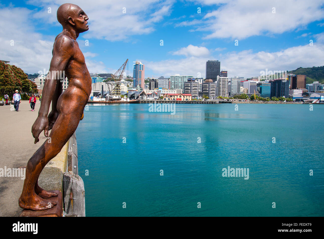Solace of the Wind sculpture by Max Patte on the waterfront in Wellington New Zealand Stock Photo