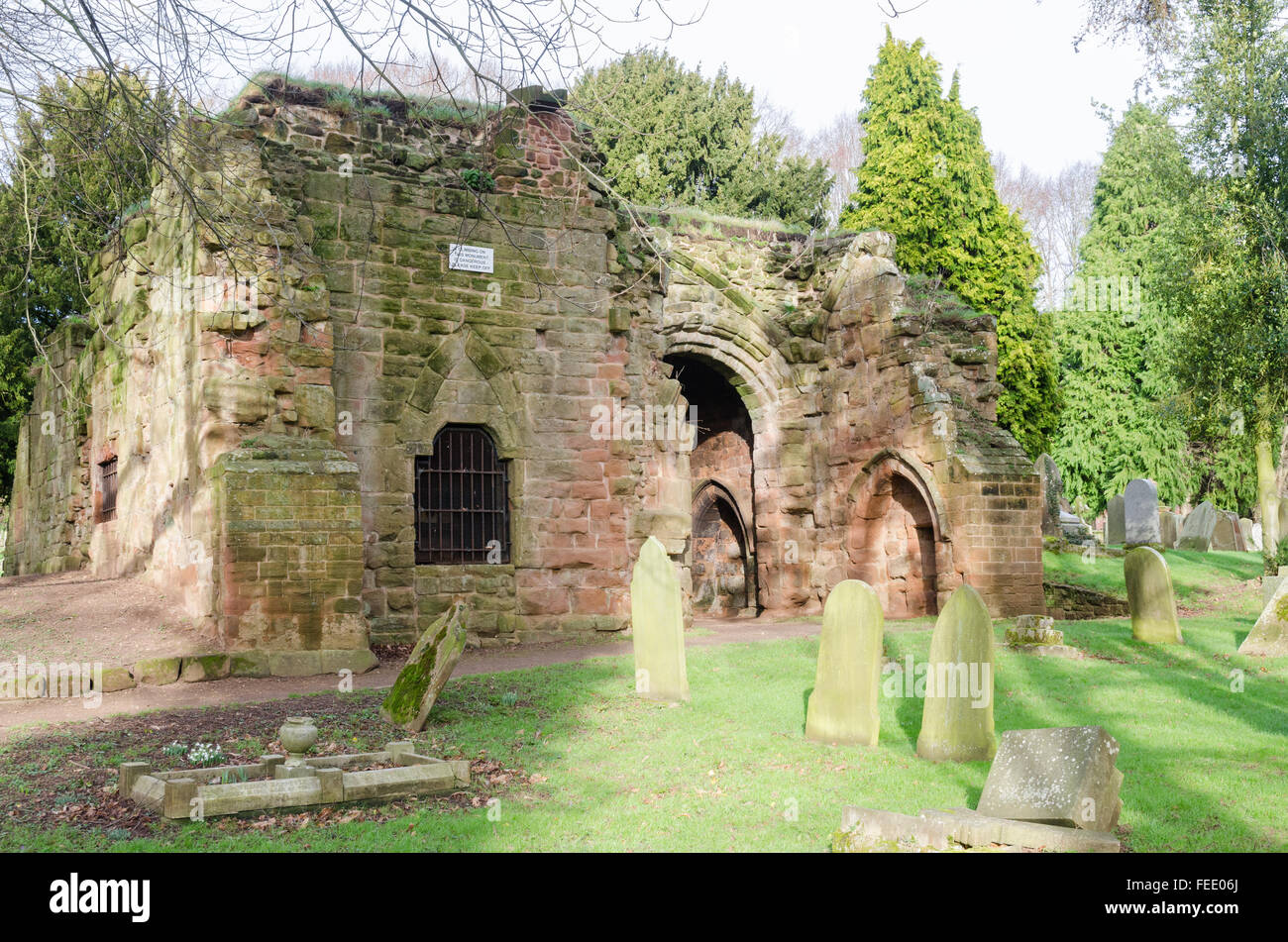 Ruins of St Mary's Abbey in Abbey Fields, kenilworth, Warwickshire Stock Photo