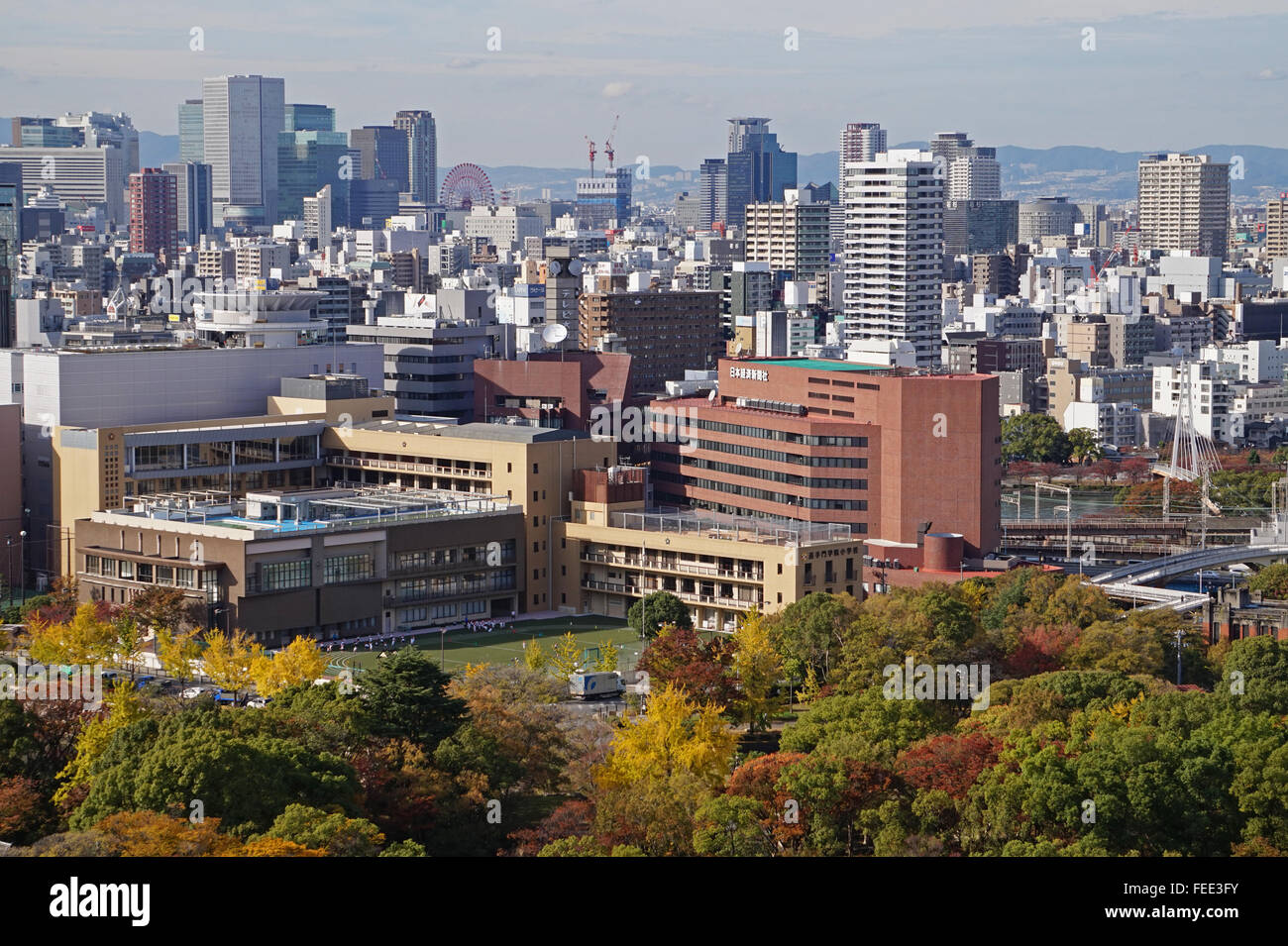 The view from the top floor of Osaka-jo castle, Osaka, Japan Stock ...