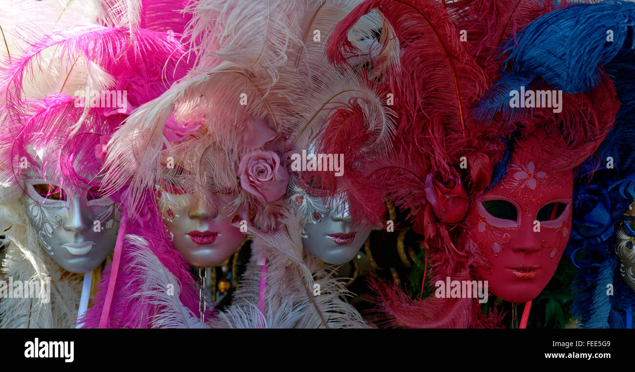 Masks of the Carnival of Venice (Italian: Carnevale di Venezia) Stock Photo