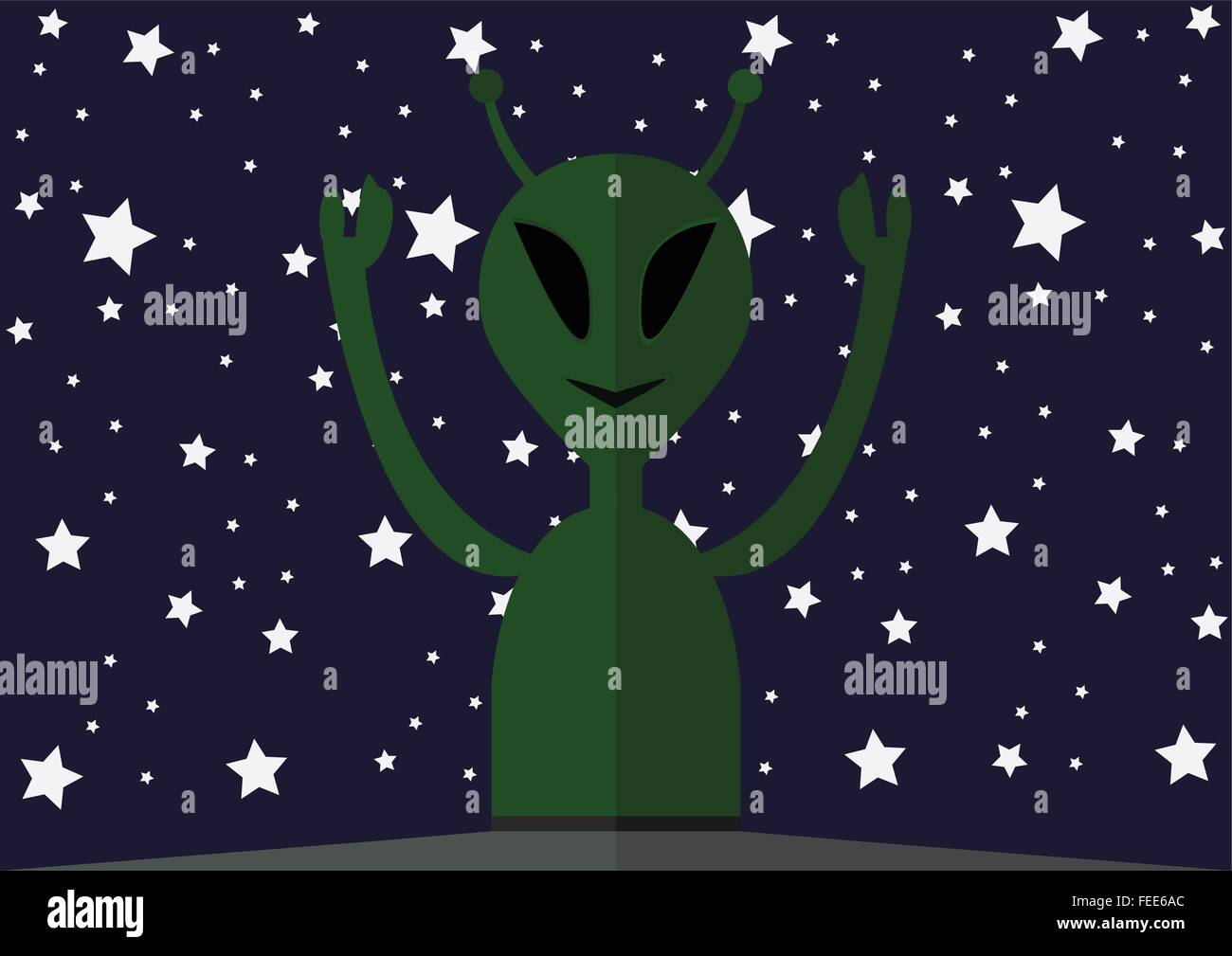 an unknown alien in space Stock Vector
