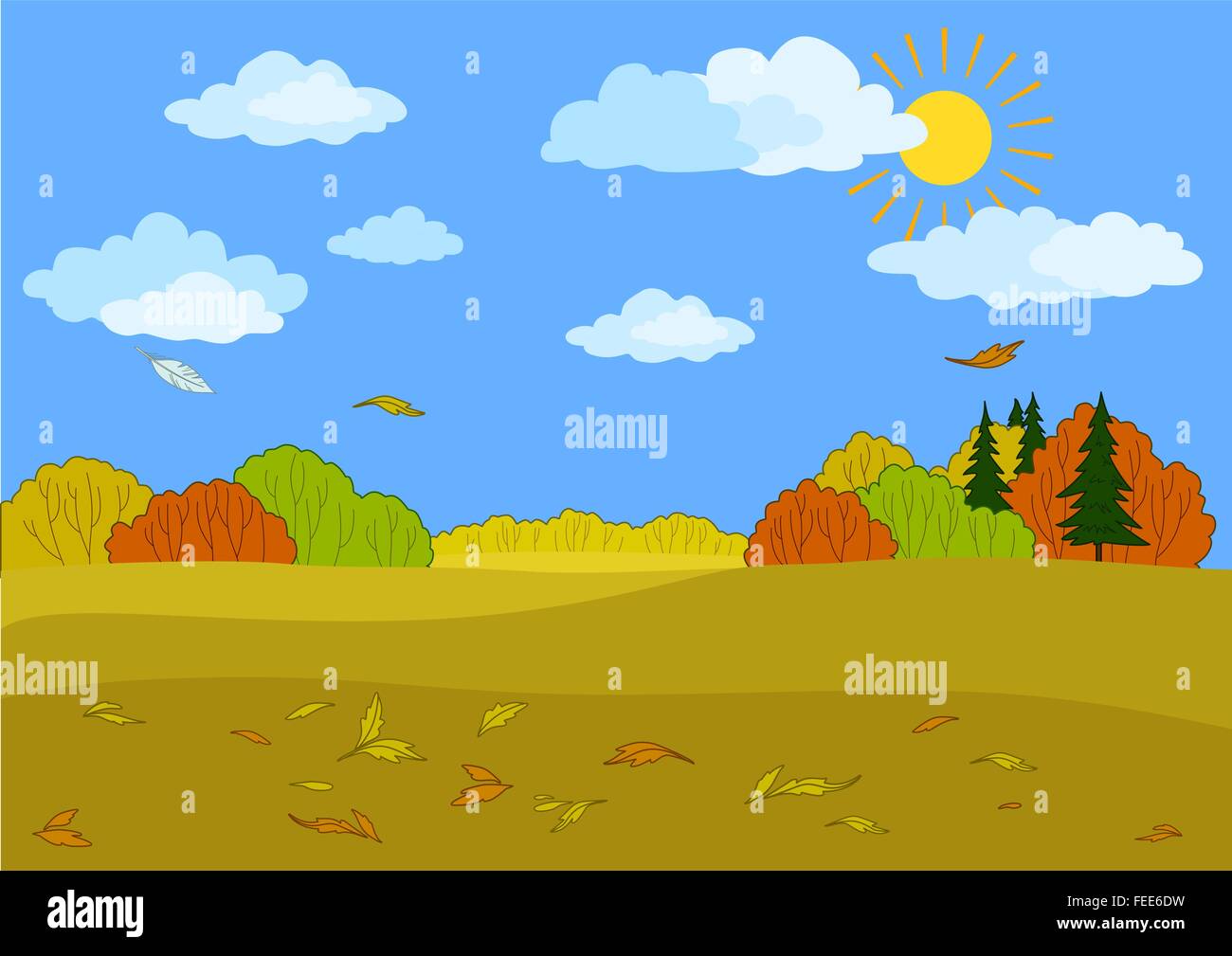 Autumn forest landscape Stock Vector Image & Art - Alamy