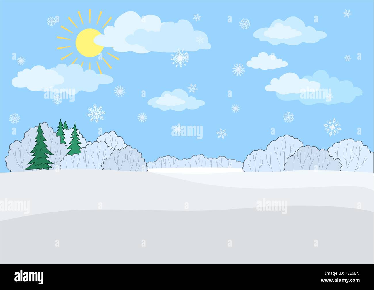 Landscape, winter day Stock Vector Image & Art - Alamy