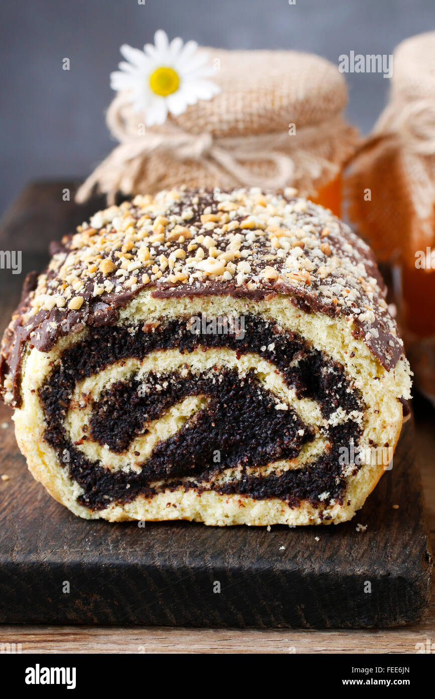 Poppy seed cake with honey Stock Photo Alamy