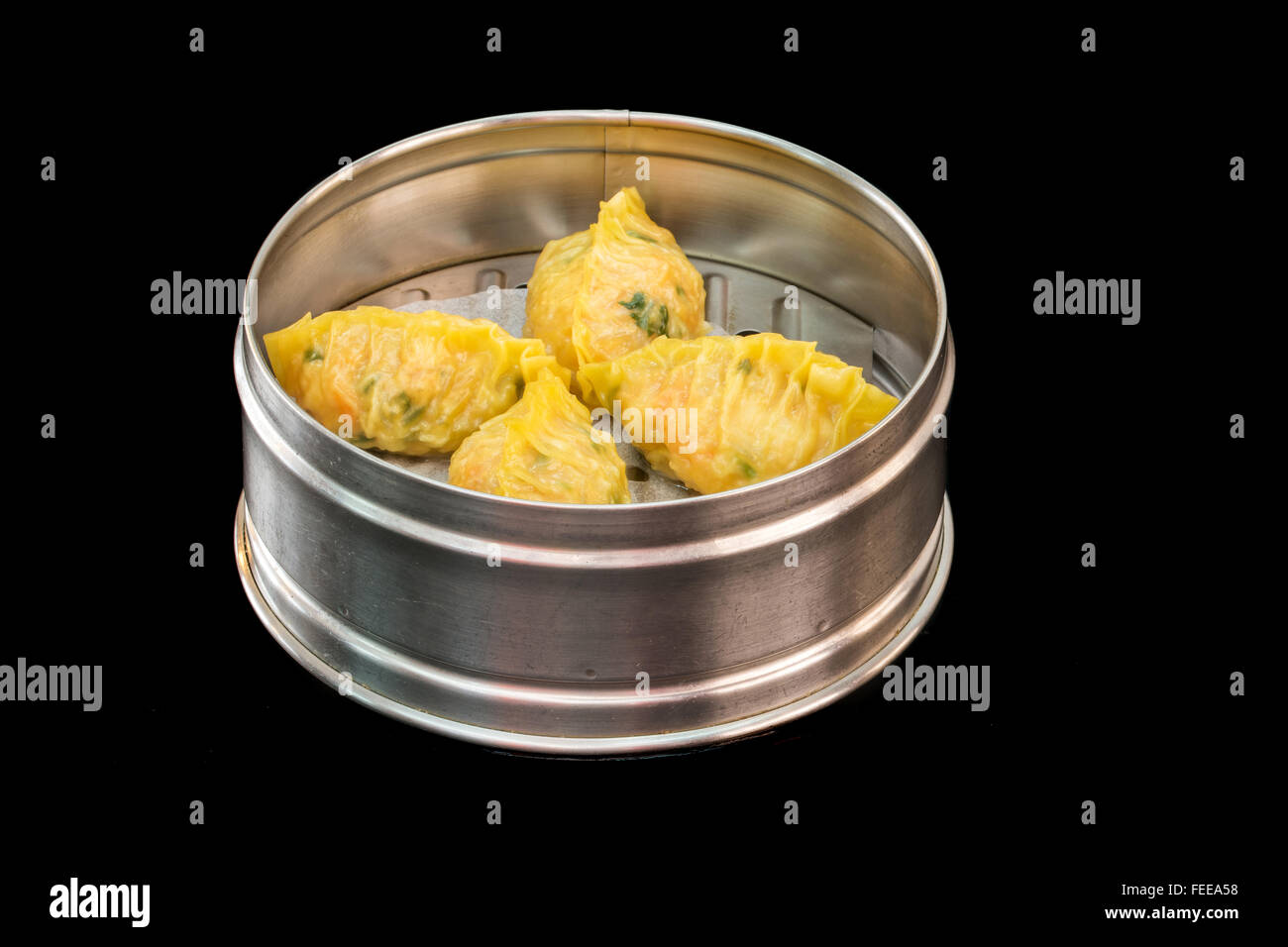 Dim Sum traditional chinese starter on black background Stock Photo Alamy