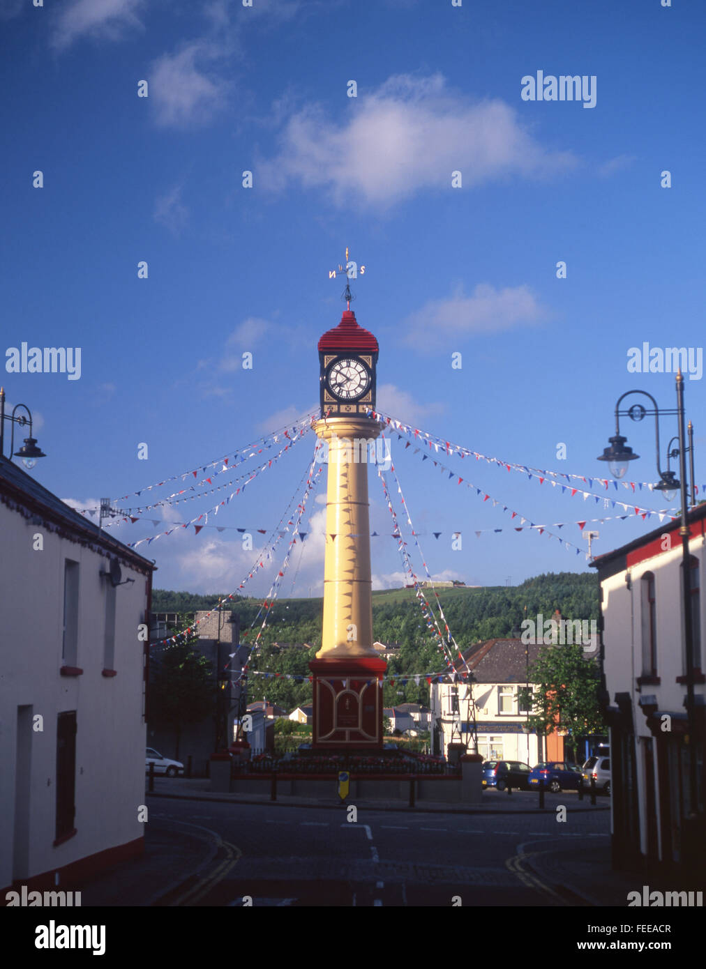 Tredegar Town Clock Blaenau Gwent South Wales Valleys UK Stock Photo