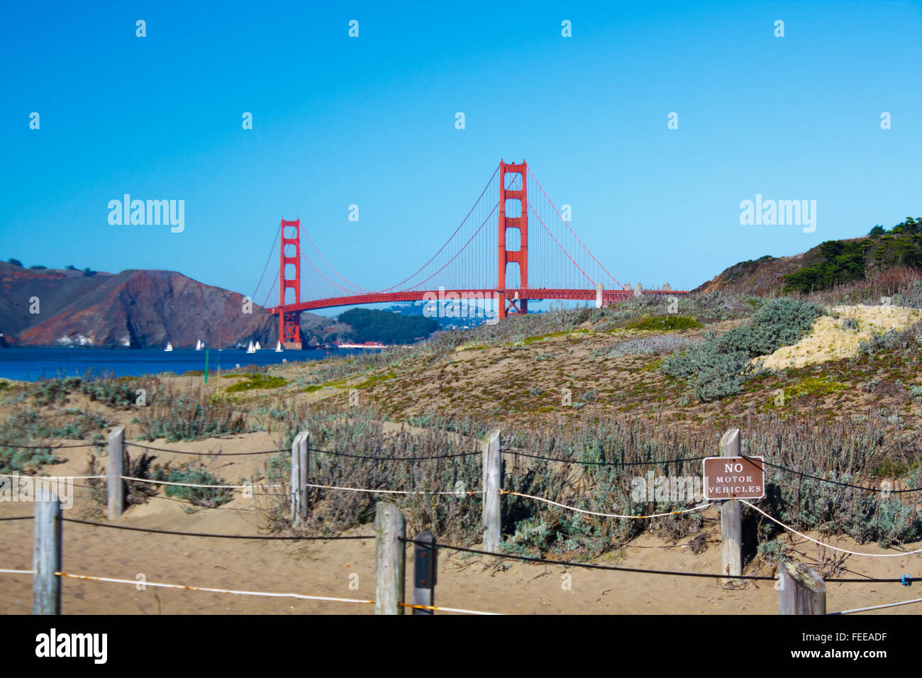 Golden Gate Bridge seen from Baker Beach, San Francisco, CA Stock Photo ...