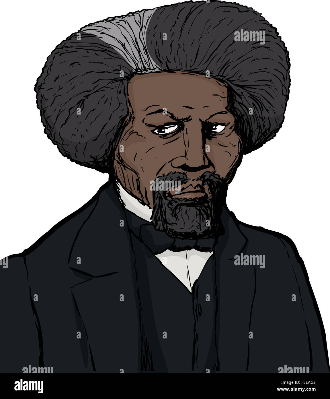 Color Sketch Portrait Of Famous African American Leader Named