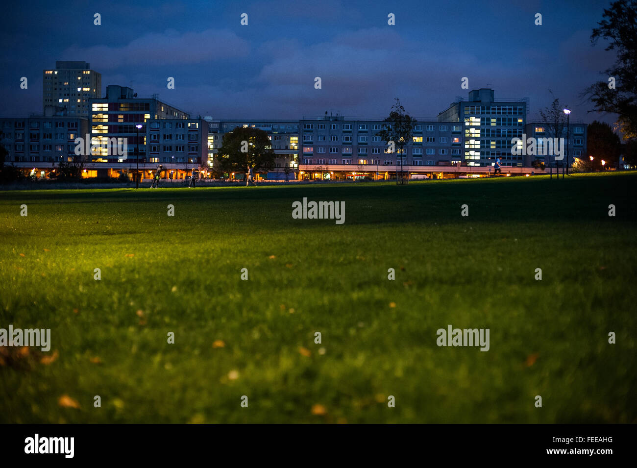 Early evening view of Broadwater Farm housing estate, Tottenham, London