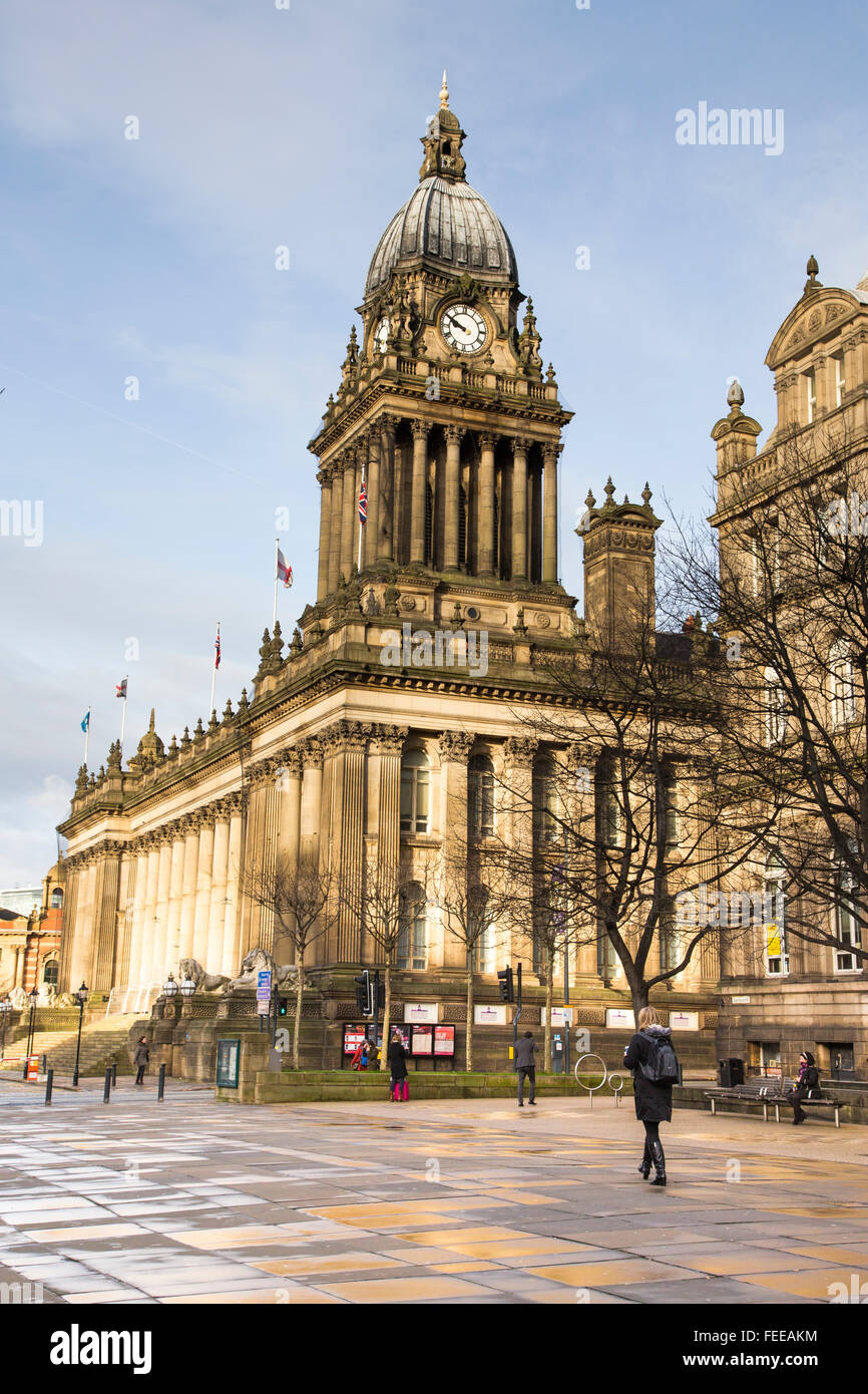 Leeds Town Hall, West Yorkshire, England Stock Photo