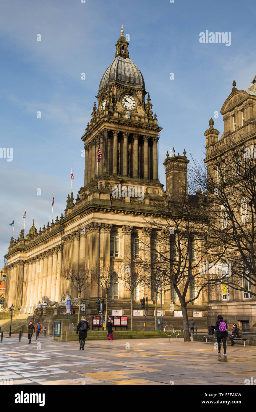 Leeds Town Hall, West Yorkshire, England Stock Photo