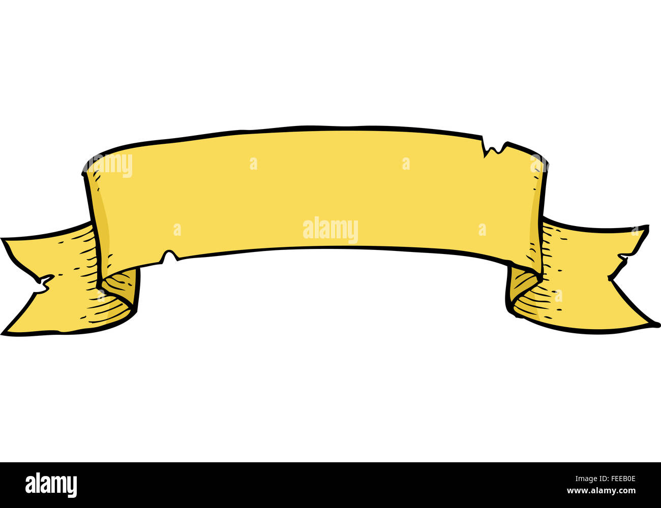 Cartoon Doodle Old Tape Banner Vector Illustration Stock Photo