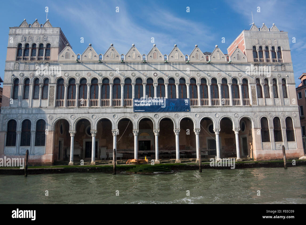 Fondaco dei Turchi Museo di Storia Naturale palazzo on Grand canal Venice Veneto Italy Stock Photo