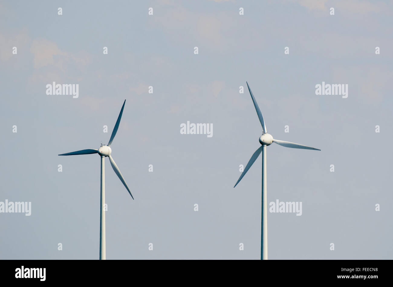 Two wind turbines Stock Photo