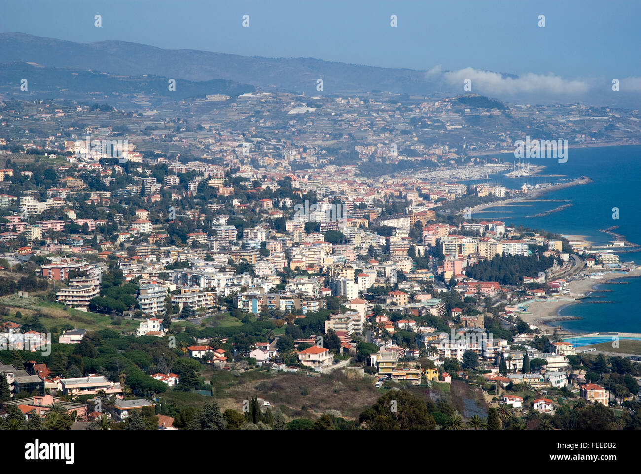 Aerial view of Sanremo city, Italy Stock Photo Alamy
