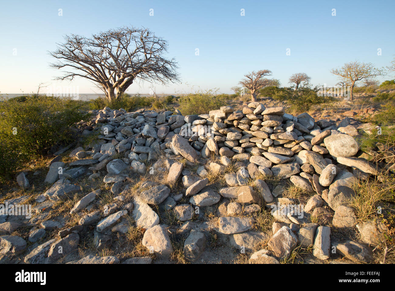 Ancient civilization ruins on Kubu Island Stock Photo