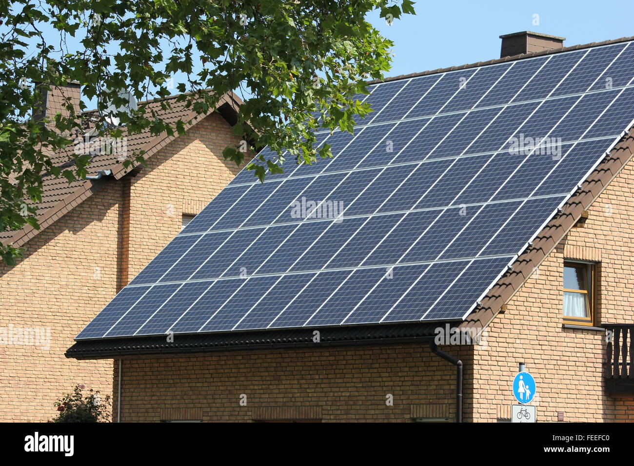 house with solar cells on the roof Stock Photo - Alamy