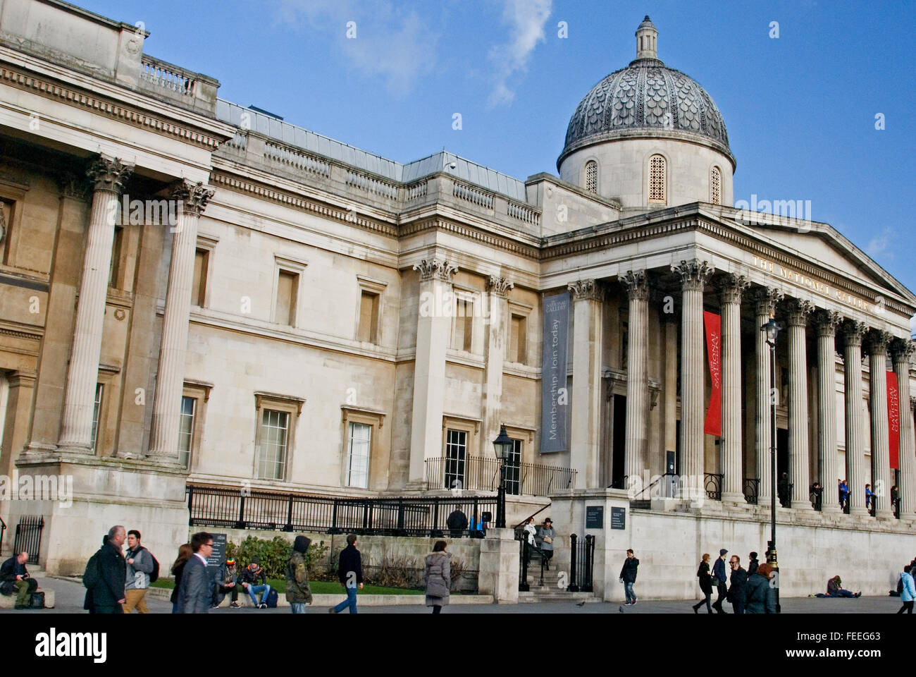 The National Gallery  in Trafalgar Square London Stock Photo
