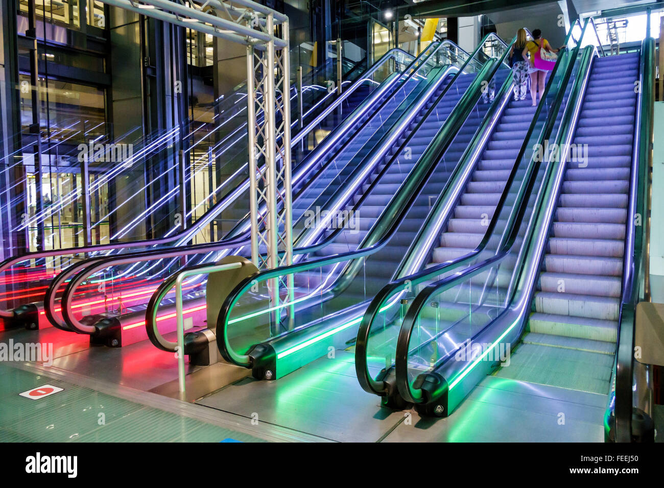 Spain,Europe,European,Spanish,Hispanic MAD,Adolfo Suárez Madrid-Barajas Airport,international,escalators,Spain150709012 Stock Photo