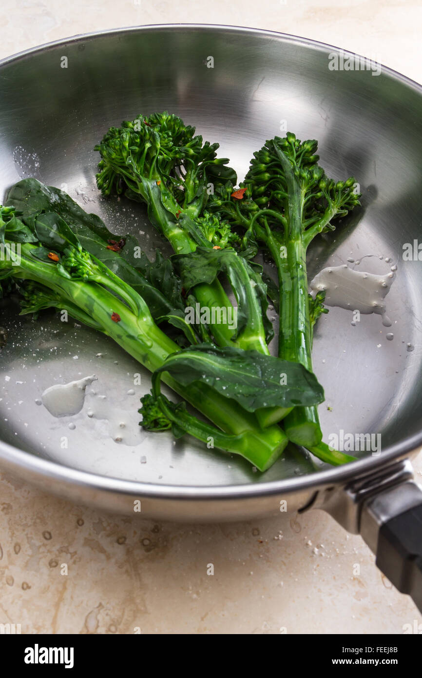 organic broccoli sautéed and seasoned with olive oil and red pepper