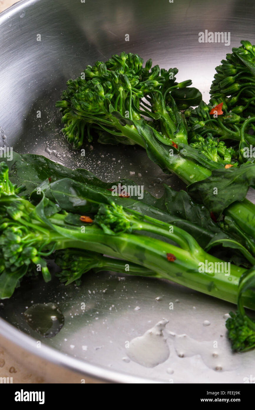 organic broccoli sautéed and seasoned with olive oil and red pepper