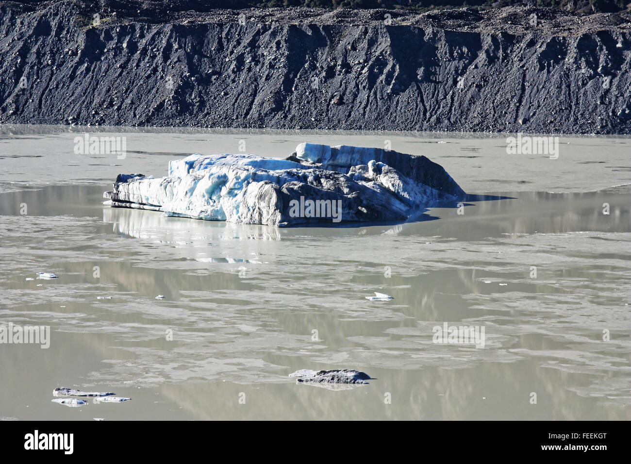 melting iceberg in South Island of New Zealand Stock Photo