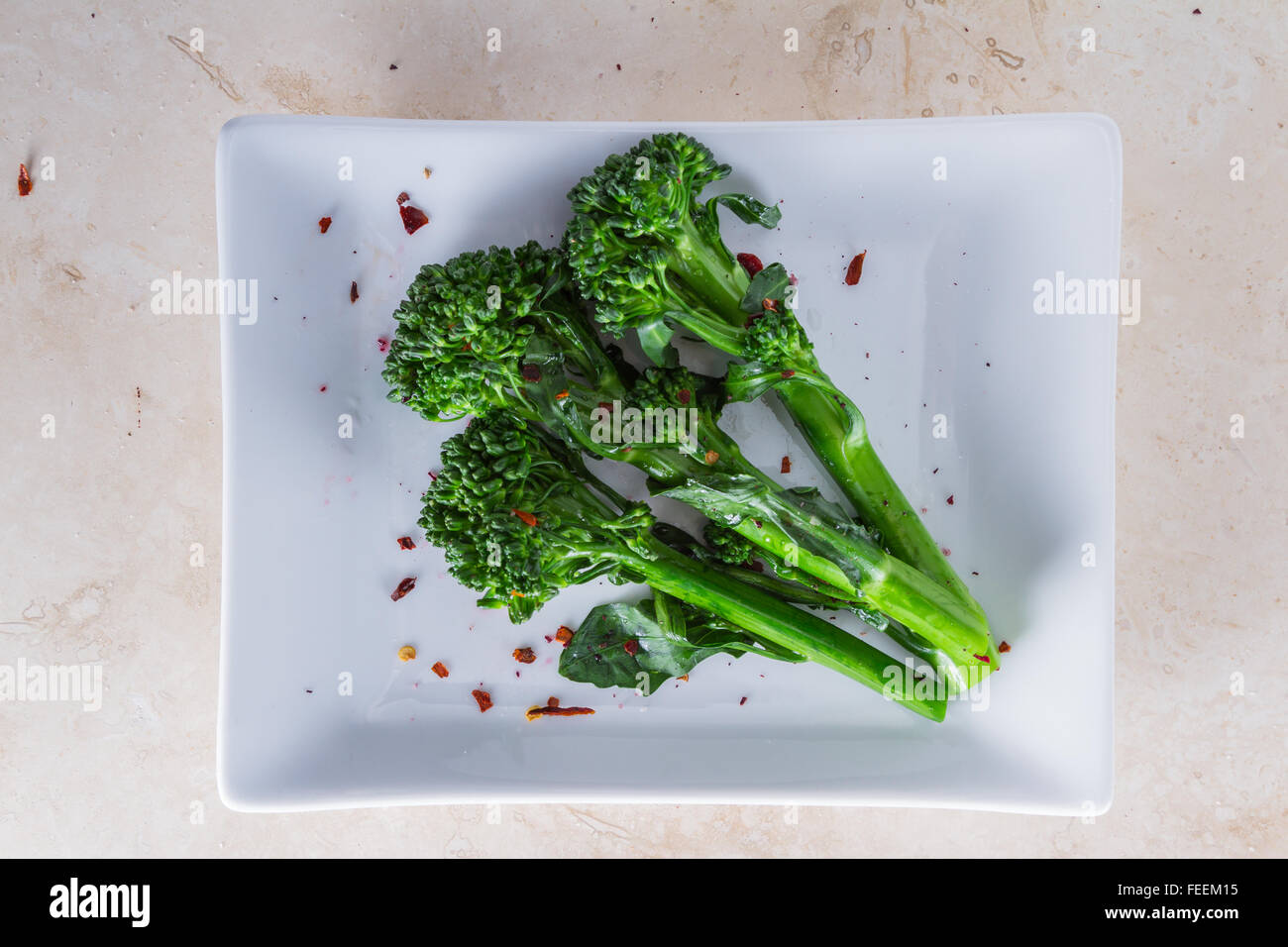 organic broccoli sautéed and seasoned with olive oil and red pepper